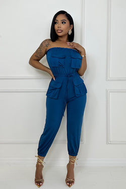 Chic tube jumpsuit (teal)