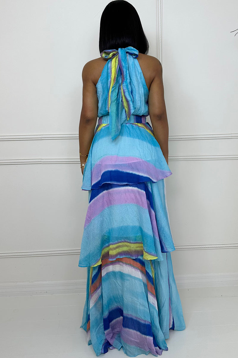 Lala stripe tiered dress