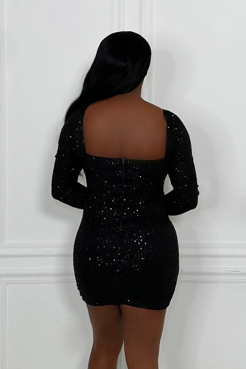 Shayla sequin dress (BLACK)