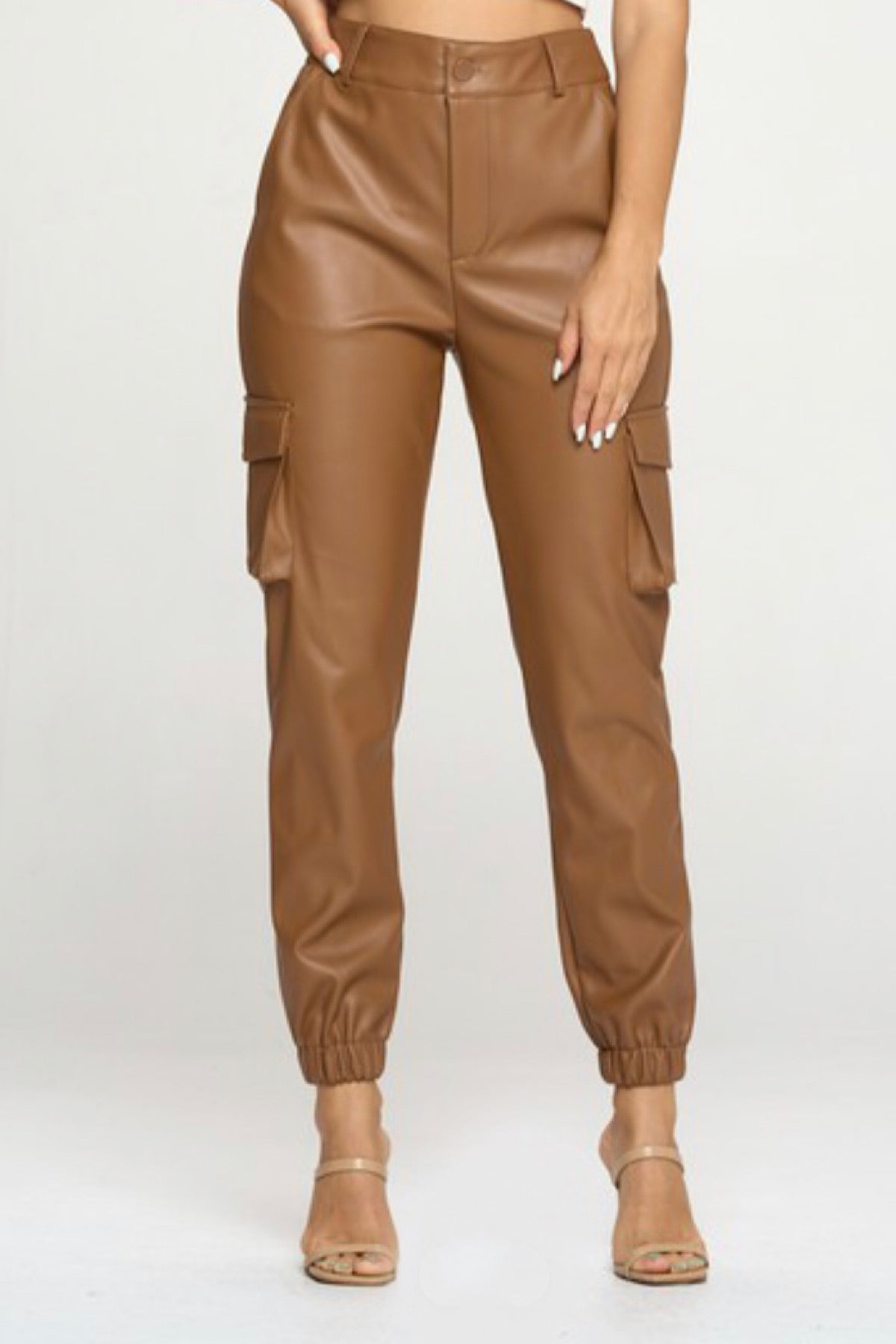Work it Faux leather cargo pants