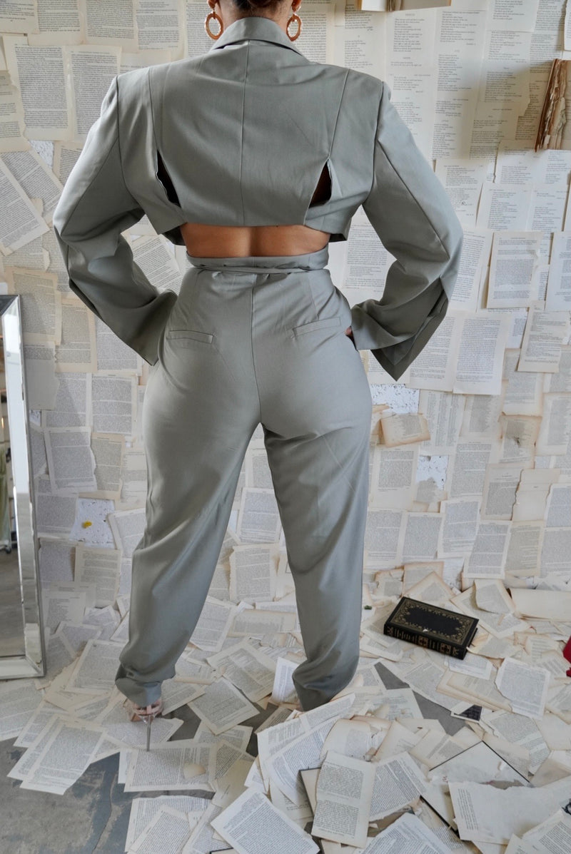 Grey Two piece pants set