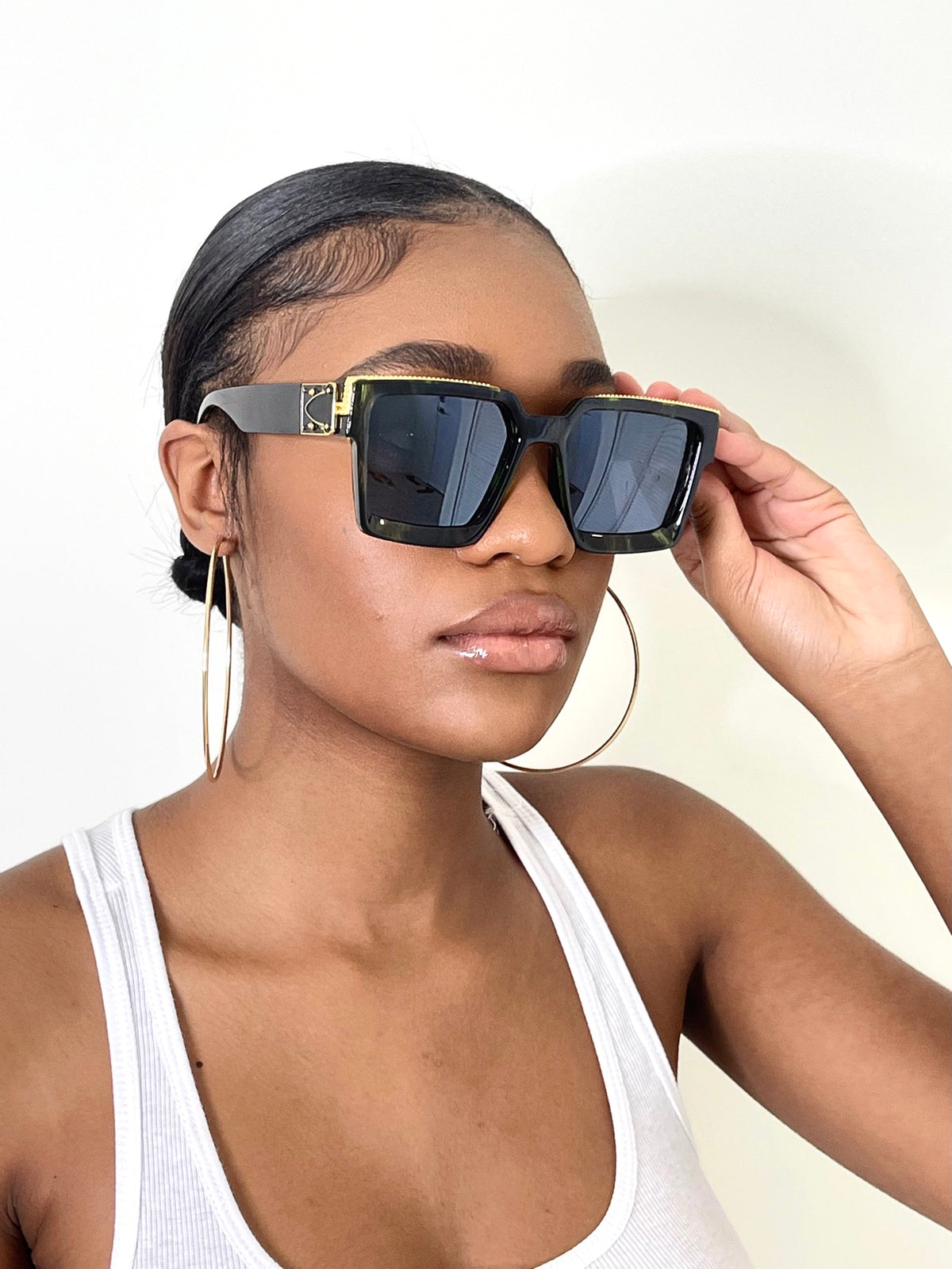 Retro thick frame sunglasses