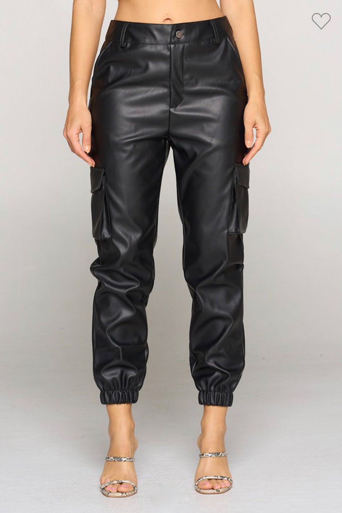 Work it Faux leather cargo pants